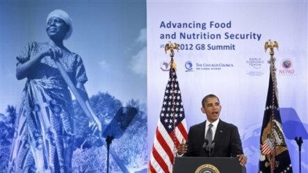 Prezidan Barack Obama fè yon diskou sou grangou ak lamizè nan Washington - 18 me 2012.