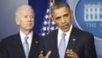 U.S. President Barack Obama delivers remarks next to Vice President Joe Biden (L) after the House of Representatives acted on legislation intended to avoid the "fiscal cliff," at the White House in Washington, Jan. 1, 2013.