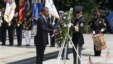 President Barack Obama places a wreath at the Tomb of the Unknowns during a Memorial Day ceremony at Arlington National Cemetery, May 30, 2011