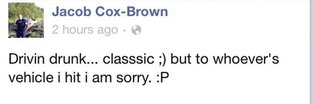 Jacob Cox-Brown’un Faceboook mesajı