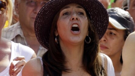 La hija de Raúl Castro hace una semana durante una manifestación contra Estados Unidos en La Habana.